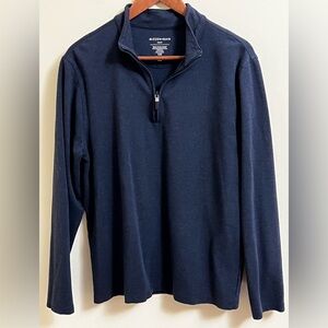 Mizzen+Main Men’s ProFlex Quarter Zip Navy Heather 1/4 Zip Wicking Medium